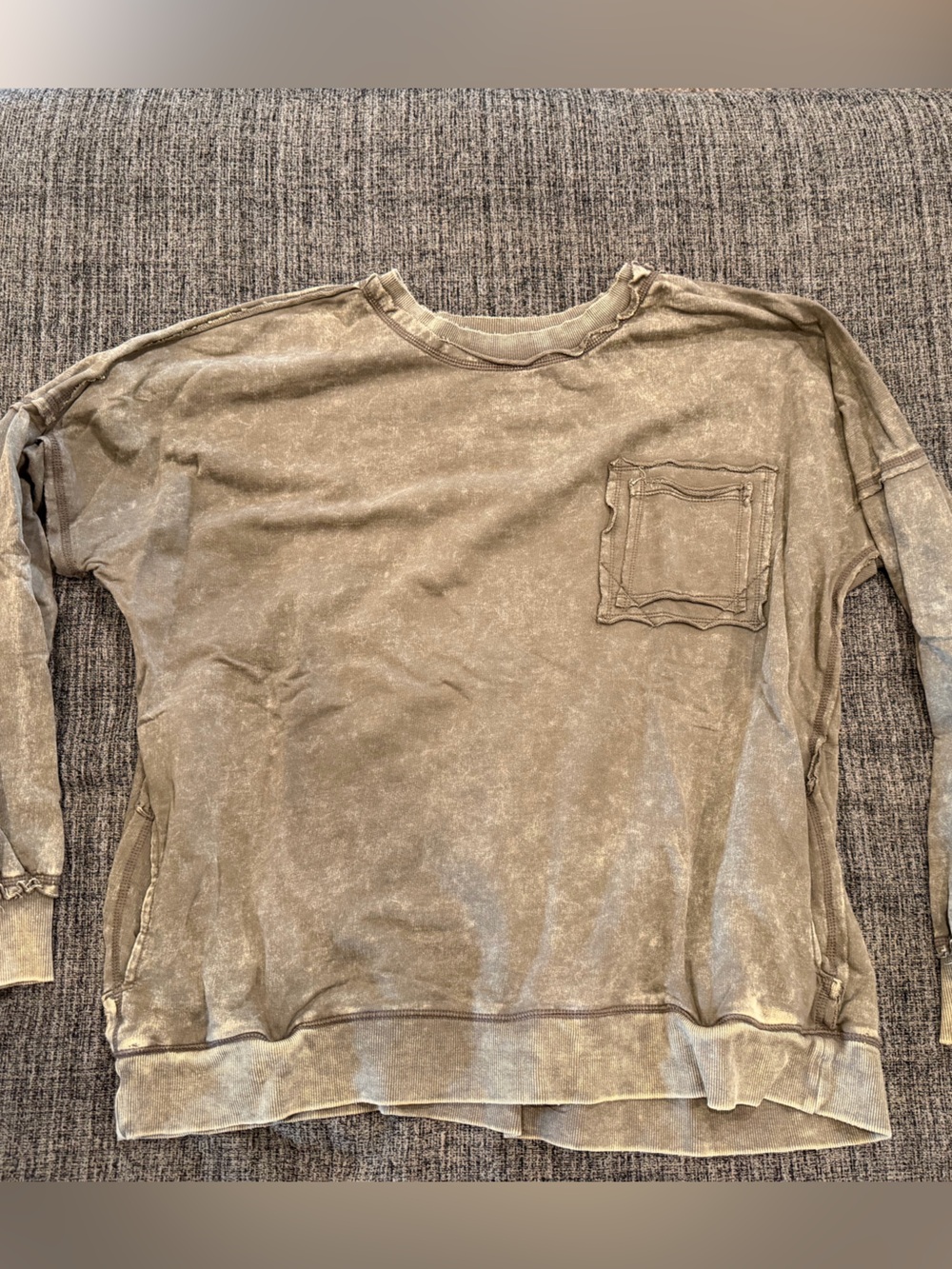 Zenana Outfitters Kids Washed Olive Hoodie